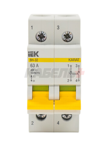 KARAT Выключатель нагрузки (мини-рубильник) ВН-32 2P 63А IEK
