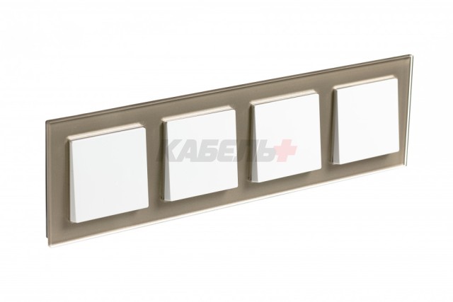 ATLASDESIGN NATURE 4-постовая РАМКА, ОРГАНИЧЕСКОЕ СТЕКЛО ШАМПАНЬ