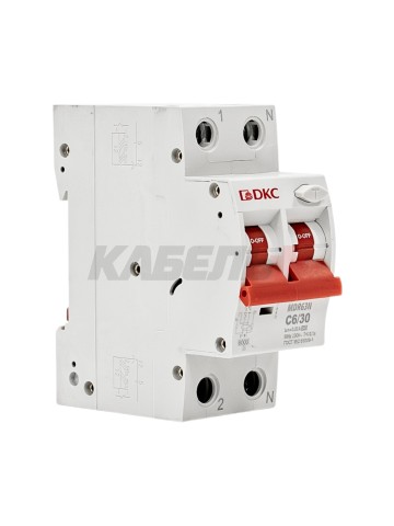 Дифавтомат YON max типа MDR, 1P+N, 30mA, 6A, хар-ка C, 6kA, тип А DKC