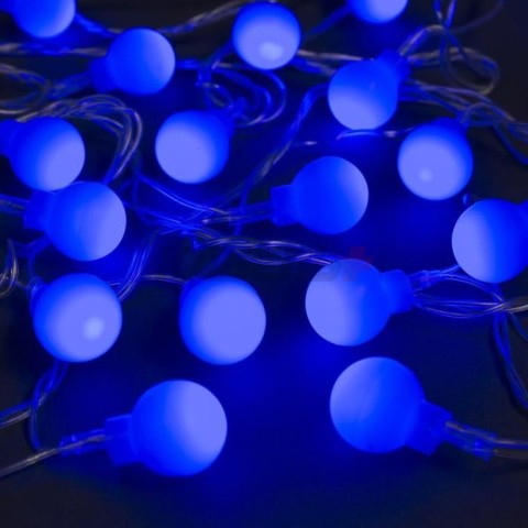 НИТЬ DCR. 5м, с насад. "Шарики Синие", IP20, Н.С. LED-30-220V, 8 режимов, СИНИЙ