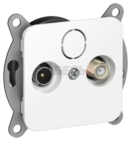 FLITE Розетка 2-местная TV+SAT экранированная проходная РТВс-2-1-2-ФлБ белый IEK