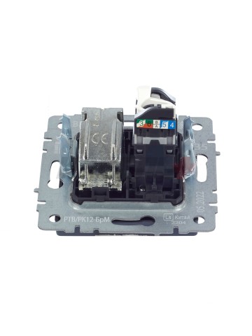 BRITE Розетка двойная TV+RJ45 кат.5E РТВ/РК12-БрМ маренго IEK