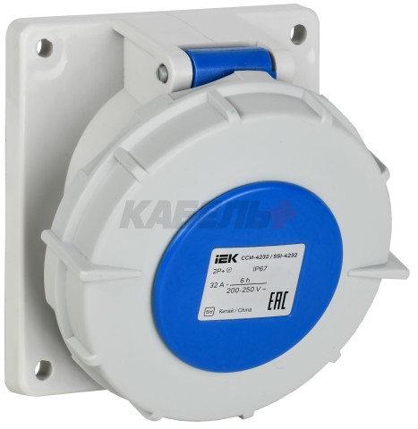 Розетка встраиваемая ССИ-423 2Р+Е 32А 200-250В IP44 IEK