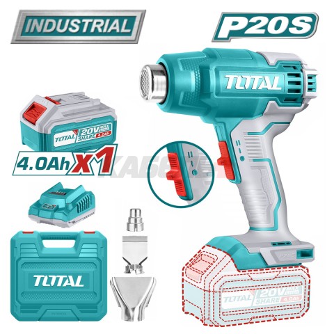 Фен строительный (термовоздуходувка) аккумуляторный TOTAL TBLI20025