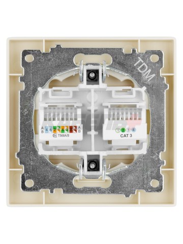 Розетка телефонная RJ11 + компьютерная RJ45 сл.кость "Сенеж" TDM