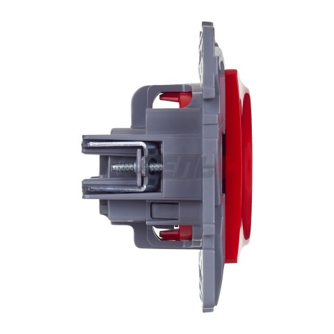 ETIKA Розетка 1-местная с заземлением с защитными шторками 16А красный