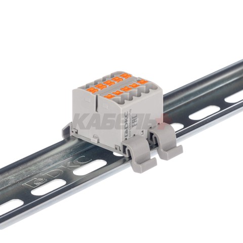 Блок распределительный, зажим push-in, 10 точек подключения 2,5 кв.мм, серый DKC