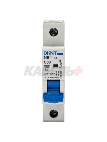 Автоматический выключатель NB1-63 1P 63A 6kA х-ка C (DB) (R)