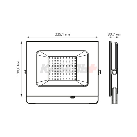 Прожектор светодиодный Gauss Elementary G2 70W 6295lm IP65 4000К черный 1/16