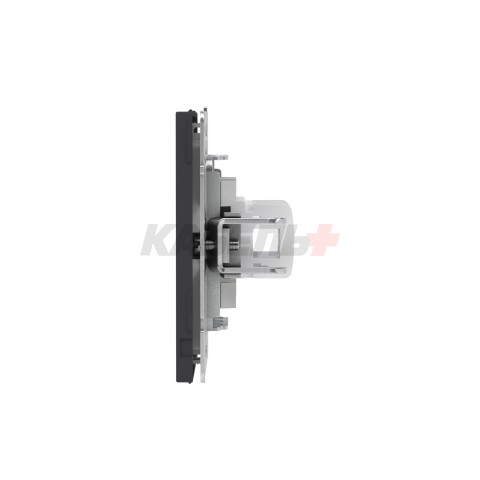 Компьютерная розетка RJ-45 без шторки, кат.6А двойная, KANT, черный уголь DKC