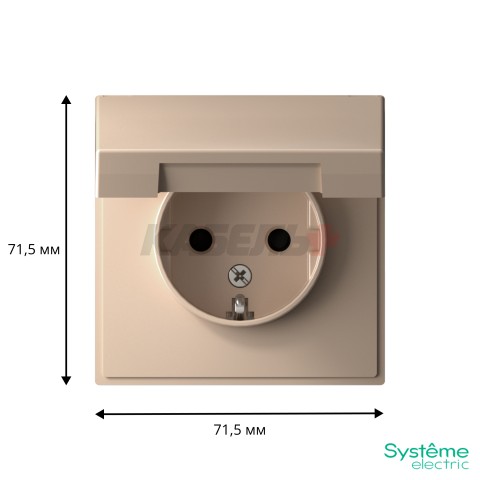 ARTGALLERY РОЗЕТКА с заземл. со шторк. с крышкой, 16А, IP20, механизм, ПЕСОЧНЫЙ