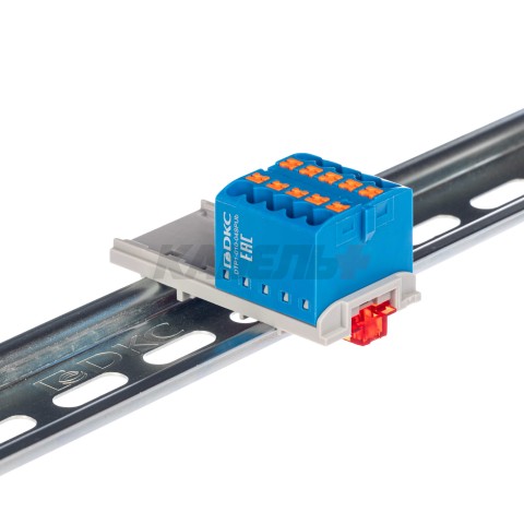 Блок распределительный, зажим push-in, 10 точек подключения 2,5 кв.мм, синий DKC