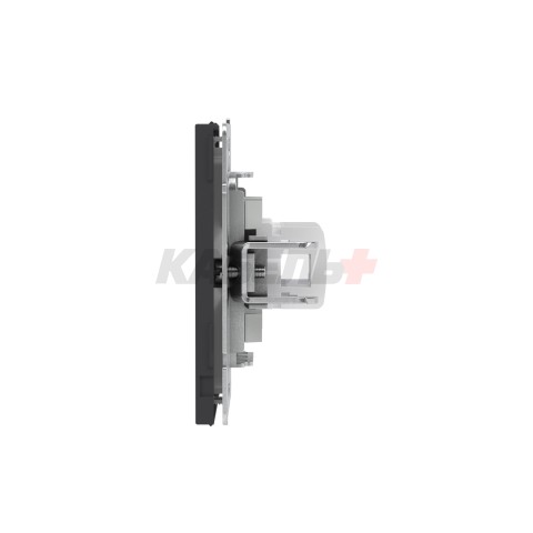 Компьютерная розетка RJ-45 без шторки, кат.5е двойная, KANT, черный уголь DKC