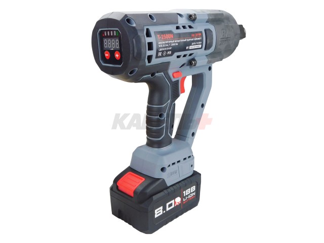 Аккумуляторный гайковерт бесщеточный ударный ProfiPower T-2500N (Li-ion-1шт, 8.0Ач, 2500Нм, патрон-1", З/У, в кейсе)
