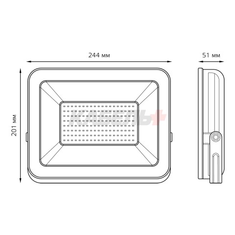 Прожектор светодиодный Gauss Elementary 100W 8500lm IP65 6500К ПРОМО G2 черный 1/16