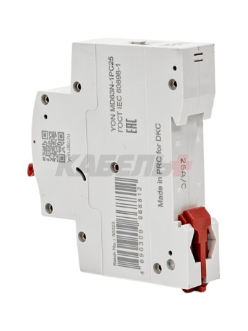 Автоматический выключатель YON max типа MD63N, 6кА, 1 полюс, хар-ка C, 25А DKC