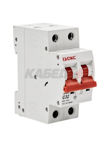 Автоматический выключатель YON max типа MD63S, 4,5кА, 2 полюса, хар-ка C, 32А DKC