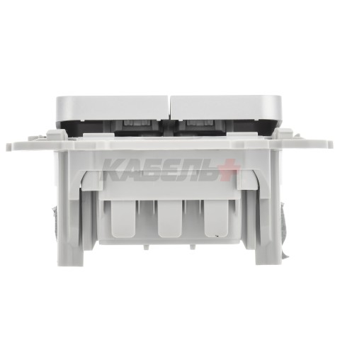 FLITE Выключатель 2-клавишный 10А ВС12-1-0-ФлА алюминий IEK