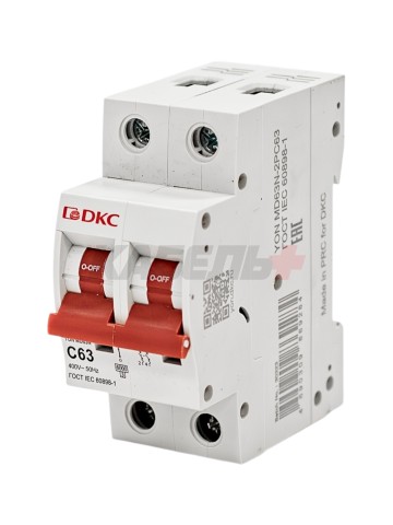 Автоматический выключатель YON max типа MD63N, 6кА, 2 полюса, хар-ка C, 63А DKC