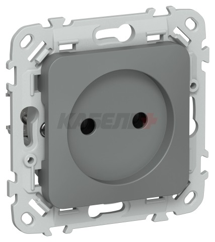 FLITE Розетка без заземления без защитных шторок безвинтовое крепление 10А РС01-1-ФлМА мокрый асфальт IEK