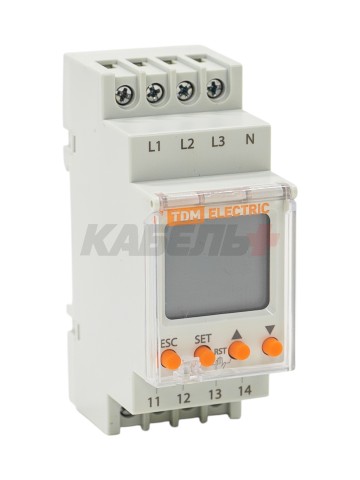 Реле напряжения 3ф серии РН 12-3х400/230В (LCD-дисплей, 1нр+1нз-контакты) TDM