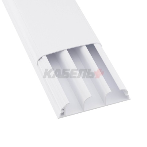Кабель-канал плинтусного типа 90х25 мм, трехсекционный, с крышкой DKC
