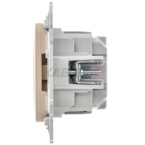 FLITE Розетка с заземлением с защитными шторками безвинтовое крепление 16А РСш11-1-ФлЛ льняной IEK