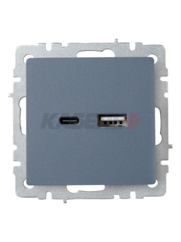 BRITE Розетка USB A+C 18Вт РЮ11-1-БрМ маренго IEK