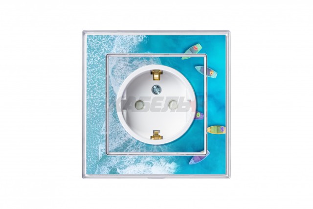 ATLASDESIGN ART РОЗЕТКА с заземлением со шторками, 16А, механизм, БЕЛЫЙ