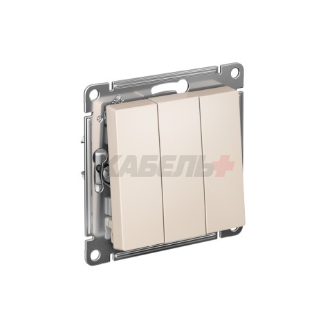ATLASDESIGN 3-клавишный ВЫКЛЮЧАТЕЛЬ, сх.1+1+1, 10АХ, механизм, БЕЖЕВЫЙ