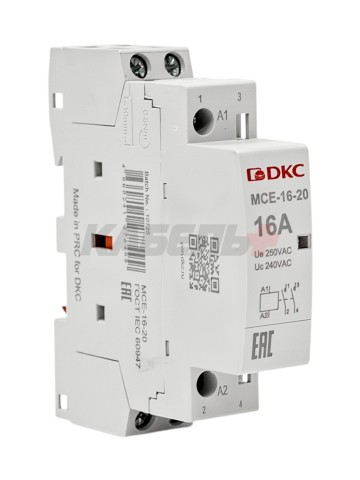Контактор модульный YON max типа MCE, 2P, 16A, 240В, 2НО DKC