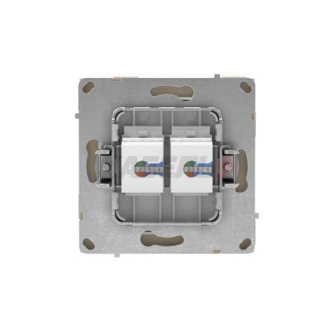Компьютерная розетка RJ-45 без шторки, кат.5е двойная, KANT, ванильный марципан DKC