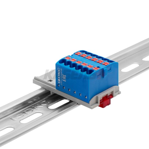 Блок распределительный, зажим push-in, 12 точек подключения 2,5 кв.мм, синий DKC
