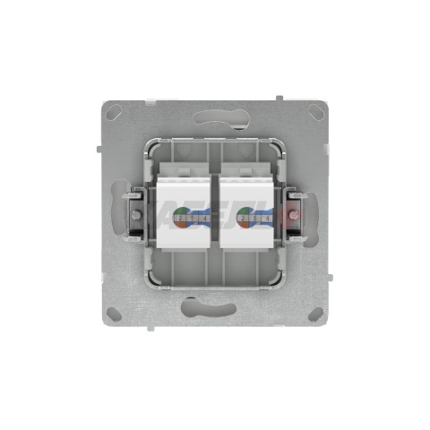 Компьютерная розетка RJ-45 без шторки, кат.6А двойная, KANT, белый песок DKC