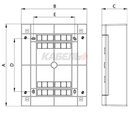 N8C, Щит навесной, 1 ряд, 8 мод., прозрач. дверца, IP40