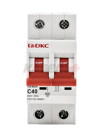 Автоматический выключатель YON max типа MD63N, 6кА, 2 полюса, хар-ка C, 40А DKC