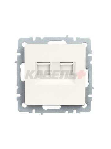 BRITE Розетка двойная RJ11+RJ45 кат.5E РК/Т12-БрЖ жемчуг IEK