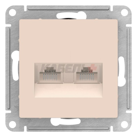 Розетка двойная компьютерная RJ45+RJ45 Schneider Electric AtlasDesign ATN000285 Бежевый