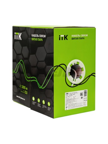 ITK Витая пара U/UTP кат.6 4х2х23AWG PVC серый (305м) РФ/Т