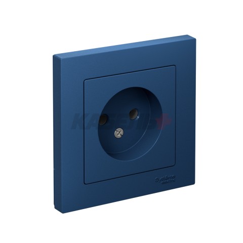 ATLASDESIGN РОЗЕТКА без заземления без шторок, 16А, в сборе, АКВАМАРИН