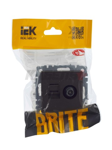 BRITE Розетка двойная TV+RJ45 кат.5E РТВ/РК12-БрТБ темная бронза IEK