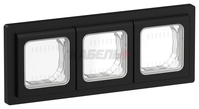 FLITE Рамка 3-местная IP55 Рпро-3-55-ФлЧ черный IEK