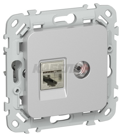 FLITE Розетка 2-местная RJ45/TV категория 5Е STP РКТВ5е-2-1-ФлА алюминий IEK