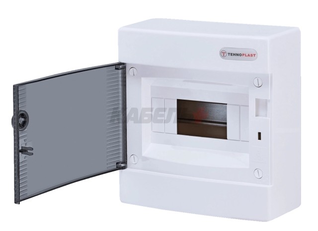 N8C, Щит навесной, 1 ряд, 8 мод., прозрач. дверца, IP40