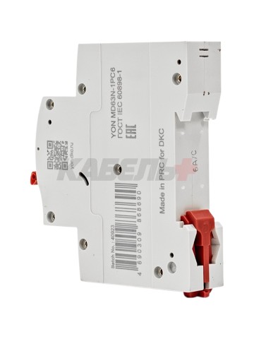 Автоматический выключатель YON max типа MD63N, 6кА, 1 полюс, хар-ка C, 6А DKC