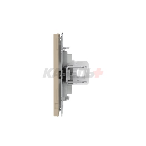 Компьютерная розетка RJ-45 без шторки, кат.5е двойная, KANT, ванильный марципан DKC