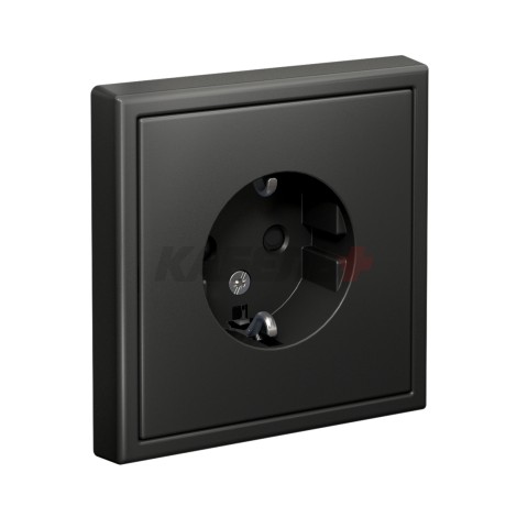 ARTGALLERY РОЗЕТКА с заземлением со шторками, 16А, механизм, БАЗАЛЬТ