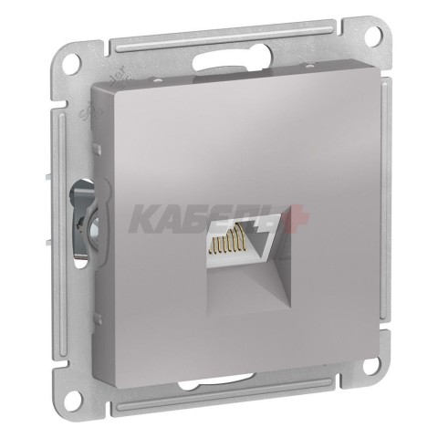 ATLASDESIGN РОЗЕТКА компьютерная RJ45 кат. 6A, механизм, АЛЮМИНИЙ