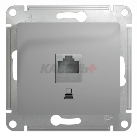 Розетка компьютерная Schneider Electric Glossa GSL000381K Алюминий