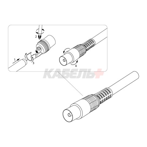 TV-разъем гнездо без пайки белый REXANT